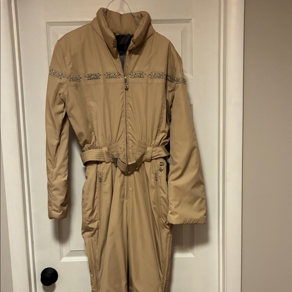 Bogner Tan Ski Suit with Belt